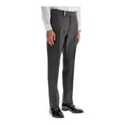 Slim Fit Wol Mohair Broek Tom Ford , Gray , Heren