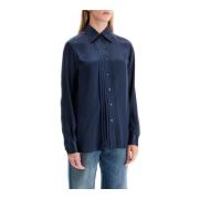 Zijden Charmeuse Blouse Shirt Tom Ford , Blue , Dames