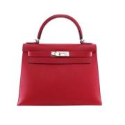 Pre-owned Leather handbags Hermès Vintage , Red , Dames