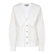 Stijlvolle Shirt voor Mannen en Vrouwen Ganni , White , Dames