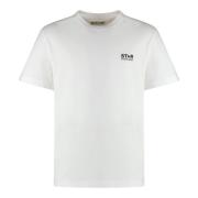 Crew-neck T-shirt met Achterprint Golden Goose , White , Heren