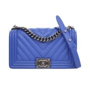 Pre-owned Leather chanel-bags Chanel Vintage , Blue , Dames