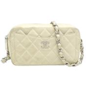 Pre-owned Leather chanel-bags Chanel Vintage , White , Dames