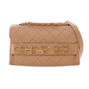 Pre-owned Leather chanel-bags Chanel Vintage , Beige , Dames