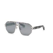 Palladium zonnebril met rook spiegelglazen Philipp Plein , Gray , Unis...