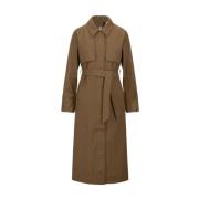 Tech Wool Blend Trench Coat K-Way , Brown , Dames