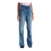 Distressed straight fit jeans met vouwen Stella McCartney , Blue , Dam...