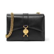 Kleio Crossbody Tas in Zwart Lamsvacht Versace , Black , Dames