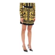 Barocco Geplooide Minirok Versace , Yellow , Dames