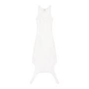 Witte Gebreide Mouwloze Jurk Racerback Courrèges , White , Dames