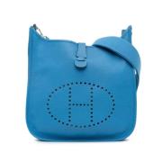 Pre-owned Leather shoulder-bags Hermès Vintage , Blue , Dames