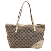 Pre-owned Canvas totes Gucci Vintage , Beige , Dames