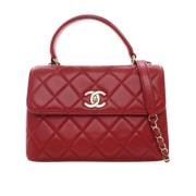 Pre-owned Leather chanel-bags Chanel Vintage , Red , Dames