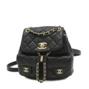 Pre-owned Leather chanel-bags Chanel Vintage , Black , Dames