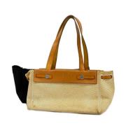 Pre-owned Faux Fur totes Hermès Vintage , Beige , Dames