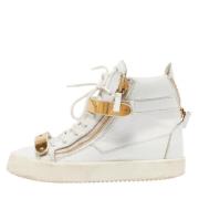 Pre-owned Leather sneakers Giuseppe Zanotti Pre-owned , White , Dames