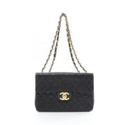 Pre-owned Leather chanel-bags Chanel Vintage , Black , Dames