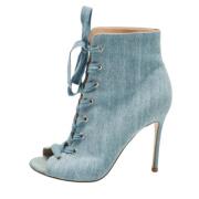 Pre-owned Denim boots Gianvito Rossi Pre-owned , Blue , Dames