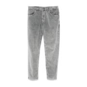 Grijze Corduroy Broek met Logoprint Dondup , Gray , Heren