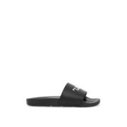 Rubber Slides Links Rechts Contraststijl Off White , Black , Dames