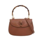 Pre-owned Leather handbags Gucci Vintage , Brown , Dames