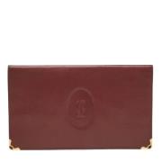 Pre-owned Leather wallets Cartier Vintage , Red , Dames