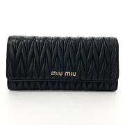 Pre-owned Leather wallets Miu Miu Pre-owned , Black , Dames