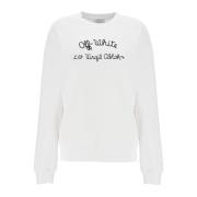 Geborduurde crewneck sweatshirt in Frans terry Off White , White , Dam...