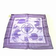 Pre-owned Silk scarves Hermès Vintage , Purple , Dames