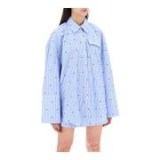 Oversized shirt met maxi manchetten Rotate Birger Christensen , Blue ,...