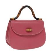 Pre-owned Leather handbags Gucci Vintage , Pink , Dames