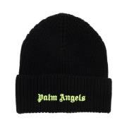 Fluorescerende Logo Beanie Palm Angels , Black , Heren