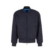 Blauwe Omkeerbare Bomberjack Emporio Armani , Blue , Heren