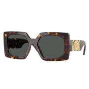 Stijlvolle zonnebril met donkergrijze lenzen Versace , Brown , Unisex