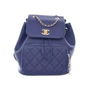 Pre-owned Leather chanel-bags Chanel Vintage , Blue , Dames