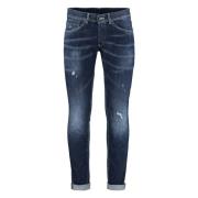 Versleten Skinny Jeans met Metalen Details Dondup , Blue , Heren