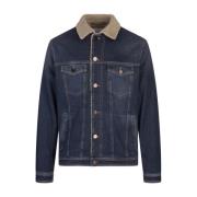 Blauwe Sherpa Denim Truckerjas Jacob Cohën , Blue , Heren