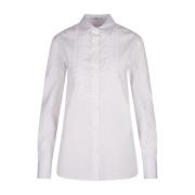 Witte Katoenen Poplin Geborduurde Overhemd Ermanno Scervino , White , ...