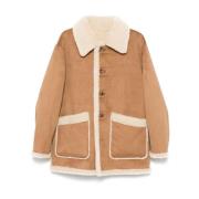 Kameeljassen Omkeerbaar Faux Leer Shearling Dunst , Brown , Dames