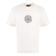 Geribbelde katoenen T-shirt met contraststiksels Dickies , White , Her...