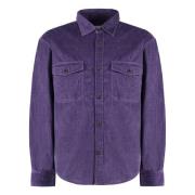 Corduroy Shirt met Voorflapzakken Gant , Purple , Heren