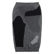 Geribde Gebreide Rok met Contrastinzetten Moschino , Gray , Dames