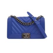 Pre-owned Leather handbags Chanel Vintage , Blue , Dames