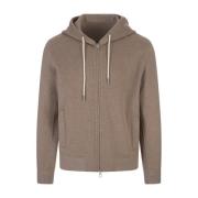 Bruine Cashmere Zip-Up Hoodie Sweater Montecore , Brown , Heren