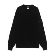 Zwarte Metropolis Sweater met Logopatch C.p. Company , Black , Heren