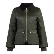 Gewatteerd jack met corduroy kraag Barbour , Green , Dames