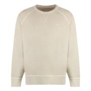 Geribbelde Katoenen Crew-Neck Sweatshirt Gant , Beige , Heren