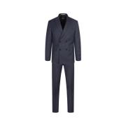 Blauw Dubbel-Borstpak met Micro Patroon Hugo Boss , Blue , Heren