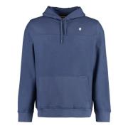 Katoenen Hoodie met Geribbelde Details K-Way , Blue , Heren