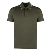 Katoenen Polo Shirt met Geribbelde Randen Paul & Shark , Green , Heren